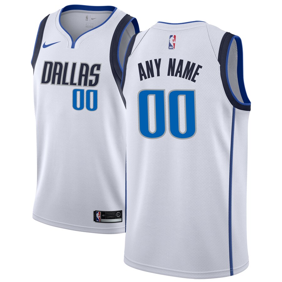 Men's Dallas Mavericks Active Player White Custom Stitched NBA Jersey